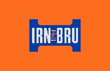 an orange and blue logo for irn bru