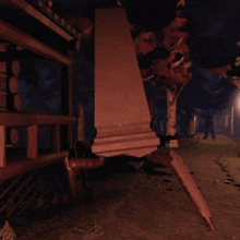a screenshot of a video game shows a red object in the foreground