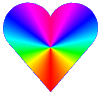 a rainbow heart with a white background