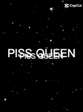 a drawing of a bunny with the words piss queen on the bottom