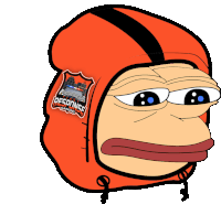 a cartoon of a frog wearing an orange hoodie that says response gaming on it