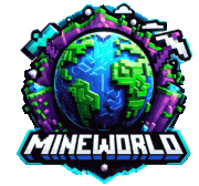 a logo for a video game called mineworld .