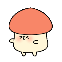 a cartoon drawing of a mushroom with a red cap