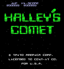 halley 's comet is a video game developed by taito america corp licensed to coin-it co.