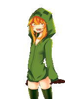 a drawing of a girl in a creeper costume