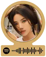 a spotify sticker with a picture of a woman 's face
