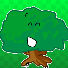 a cartoon drawing of a tree with a smiley face