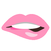 a close up of a woman 's pink lips with a white tooth