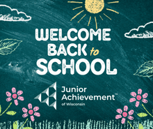 a blackboard with the words welcome back to school on it