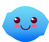 a blue circle with a smiling face on it