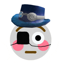 a cartoon character with a blue hat and goggles