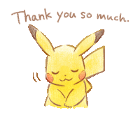 a drawing of a pikachu with the words thank you so much above it