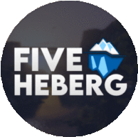 a logo for five herberg shows an iceberg and mountains