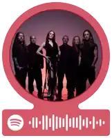 a group of people standing in a red circle with a spotify icon