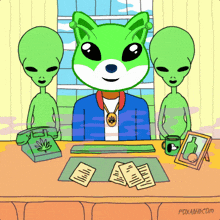 foxadhd.com shows a cartoon of a green alien