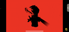 a silhouette of a cartoon character holding a sword