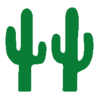 two green cactus on a white background with a white background