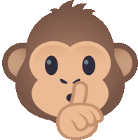 a cartoon monkey is making a shhh gesture with its finger to its mouth