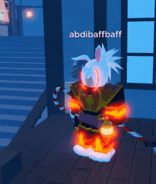 a person in a video game with the name abdibaffbaff on the top