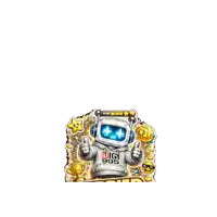 a cartoon illustration of a robot with the word carried on it