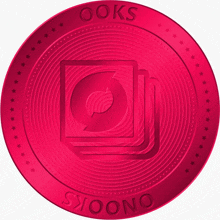 a pink coin that says ' oks ' on it