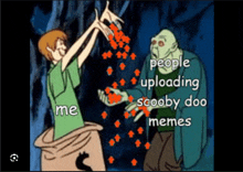 a cartoon of scooby doo being uploaded to reddit