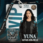 a woman with yuna written on her id