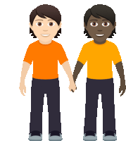 a cartoon illustration of two men holding hands