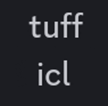 the word tuff is on a black background