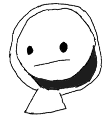 a black and white drawing of a person 's face with a scarf around their head .