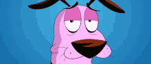 courage the cowardly dog from the cartoon courage the cowardly dog with a sad look on his face