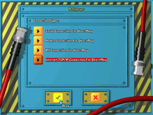 a blue box with a yellow and black striped border shows a multiplayer screen