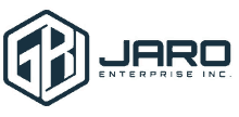 a logo for jaro enterprise inc. with a hexagonal shape