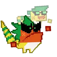 a pixel art of a person wearing sunglasses