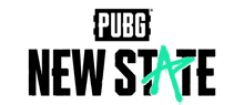 the logo for pubg new state is black and green and has a green star in the middle .