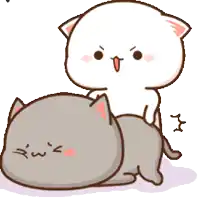a cartoon of a cat laying on top of another cat