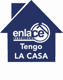 a logo for enlace inmobiliaria that says tengo la casa on it