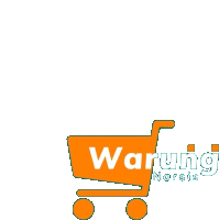 an orange shopping cart with warung narsis written on it