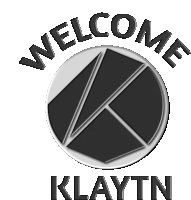 a black and white logo for klaytn welcomes you