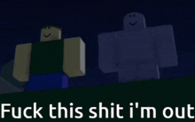 a man and a ghost are standing next to each other with the words fuck this shit i 'm out