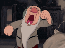 a cartoon character is yawning with his mouth open