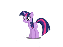 twilight sparkle from my little pony making a peace sign with her hand