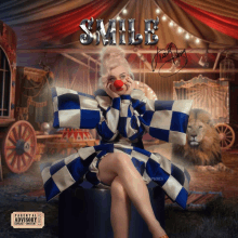 a clown with a red nose is on the cover of the album smile