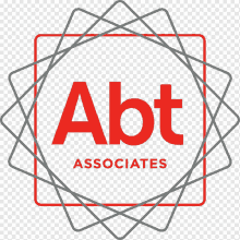 a logo for abt associates is shown in red and gray