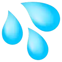 three blue drops on a white background