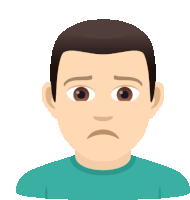 a cartoon drawing of a man with a sad look on his face