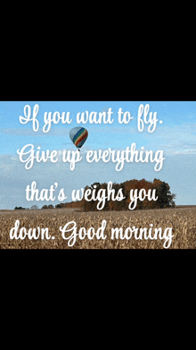 if you want to fly give up everything that 's weighs you down