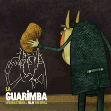 a poster for la guarimba international film festival shows a cartoon character