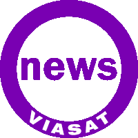 a purple circle with the words news viasat on it