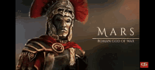 a poster for mars roman god of war shows a roman soldier